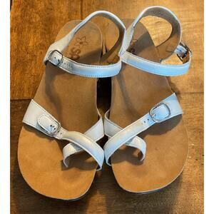 SAS Women’s Pampa Pearl White Patent Toe Loop Orthopedic Strappy Sandals 8 1/2 M
